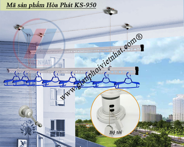 Giàn phơi thông minh Hòa Phát KS 950